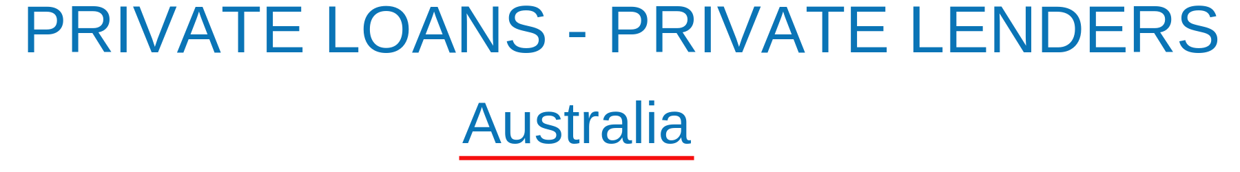 Lenders Private Mortgages Australia